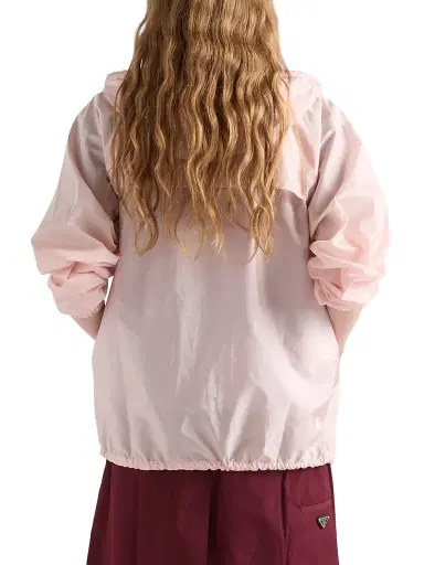 Prada Women's Lightweight Nylon Hooded Raincoat - Pink | Thumbnail 3 Prada Women's Lightweight Nylon Hooded Raincoat - Pink | Thumbnail 3