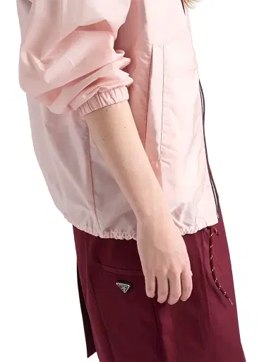Prada Women's Lightweight Nylon Hooded Raincoat - Pink | Thumbnail 4 Prada Women's Lightweight Nylon Hooded Raincoat - Pink | Thumbnail 4