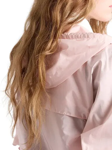 Prada Women's Lightweight Nylon Hooded Raincoat - Pink | Thumbnail 5 Prada Women's Lightweight Nylon Hooded Raincoat - Pink | Thumbnail 5