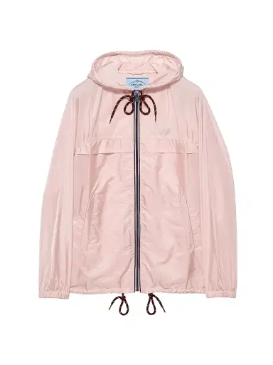 Prada Women's Lightweight Nylon Hooded Raincoat - Pink | Thumbnail 1 Prada Women's Lightweight Nylon Hooded Raincoat - Pink | Thumbnail 1