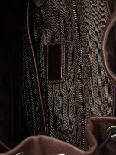 Prada Men's Explore Leather Backpack - Brown | Thumbnail 4 Prada Men's Explore Leather Backpack - Brown | Thumbnail 4