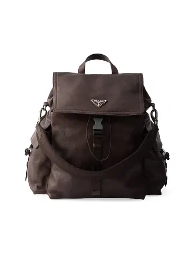 Prada Men's Explore Leather Backpack - Brown | Thumbnail 1 Prada Men's Explore Leather Backpack - Brown | Thumbnail 1