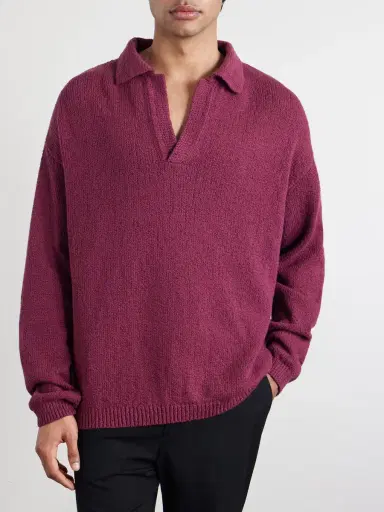 A Kind Of Guise Marabou Organic Cotton-Bouclé Polo Sweater - Men | Thumbnail 3 A Kind Of Guise Marabou Organic Cotton-Bouclé Polo Sweater - Men | Thumbnail 3