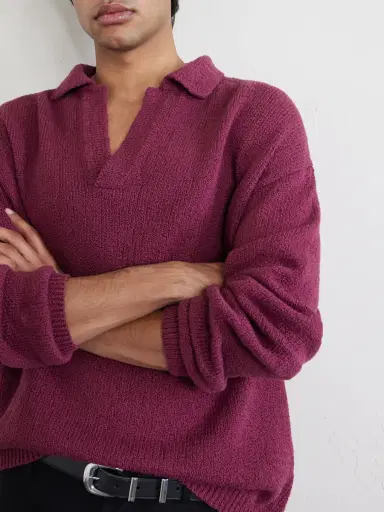 A Kind Of Guise Marabou Organic Cotton-Bouclé Polo Sweater - Men | Thumbnail 5 A Kind Of Guise Marabou Organic Cotton-Bouclé Polo Sweater - Men | Thumbnail 5