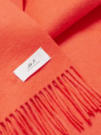 MR P. Logo-Appliquéd Fringed Cashmere Scarf - Men | Thumbnail 3 MR P. Logo-Appliquéd Fringed Cashmere Scarf - Men | Thumbnail 3