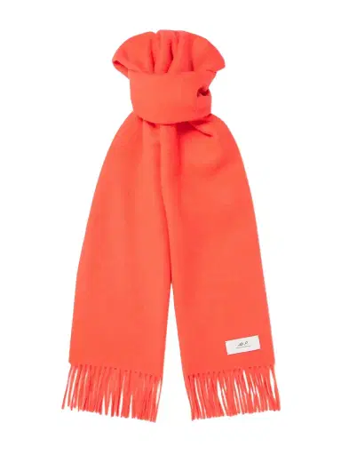 MR P. Logo-Appliquéd Fringed Cashmere Scarf - Men | Thumbnail 1 MR P. Logo-Appliquéd Fringed Cashmere Scarf - Men | Thumbnail 1