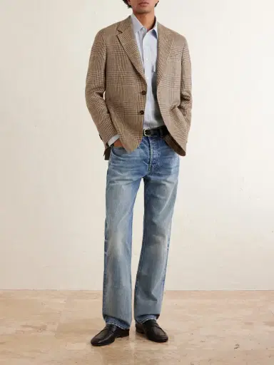 Zegna Houndstooth Linen, Silk and Wool-Blend Blazer - Men | Thumbnail 2 Zegna Houndstooth Linen, Silk and Wool-Blend Blazer - Men | Thumbnail 2