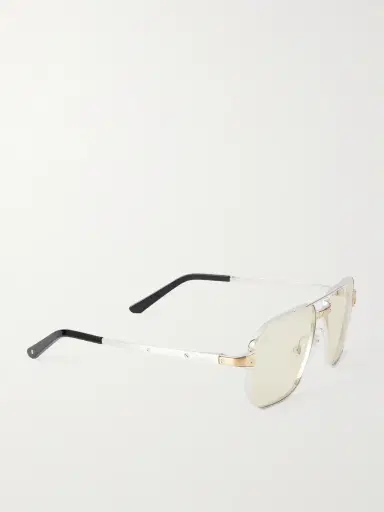Cartier Eyewear Santos Aviator-Style Silver-Tone Sunglasses - Men | Thumbnail 4 Cartier Eyewear Santos Aviator-Style Silver-Tone Sunglasses - Men | Thumbnail 4