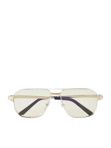 Cartier Eyewear Santos Aviator-Style Silver-Tone Sunglasses - Men | Thumbnail 1 Cartier Eyewear Santos Aviator-Style Silver-Tone Sunglasses - Men | Thumbnail 1