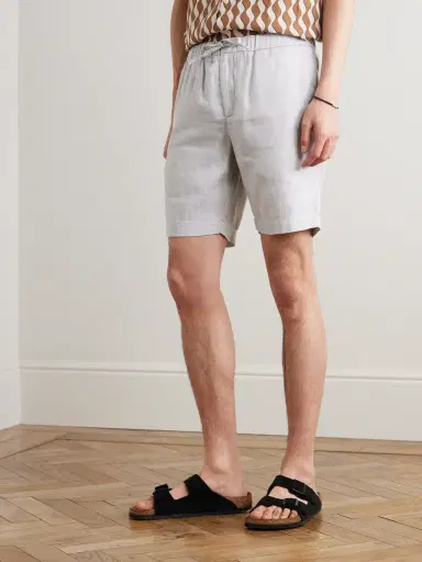 Frescobol Carioca Felipe Straight-Leg Linen and Cotton-Blend Drawstring Shorts - Men | Thumbnail 3 Frescobol Carioca Felipe Straight-Leg Linen and Cotton-Blend Drawstring Shorts - Men | Thumbnail 3