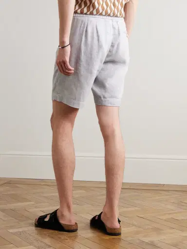 Frescobol Carioca Felipe Straight-Leg Linen and Cotton-Blend Drawstring Shorts - Men | Thumbnail 4 Frescobol Carioca Felipe Straight-Leg Linen and Cotton-Blend Drawstring Shorts - Men | Thumbnail 4