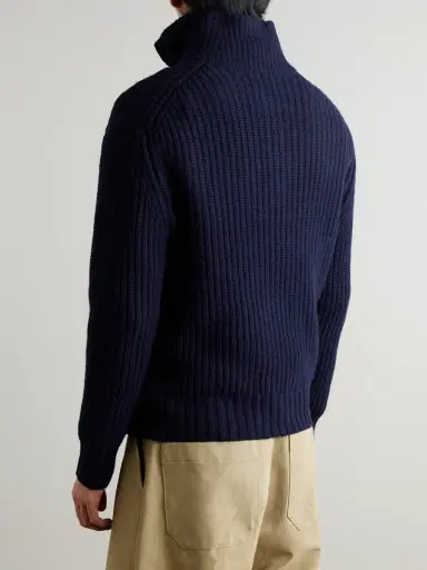 MR P. Ribbed Wool and Cashmere-Blend Half-Zip Sweater - Men | Thumbnail 3 MR P. Ribbed Wool and Cashmere-Blend Half-Zip Sweater - Men | Thumbnail 3