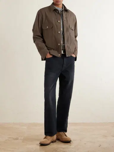 Visvim Fluxus 01 Straight-Leg Garment-Dyed Distressed Cotton-Corduroy Trousers - Men | Thumbnail 2 Visvim Fluxus 01 Straight-Leg Garment-Dyed Distressed Cotton-Corduroy Trousers - Men | Thumbnail 2