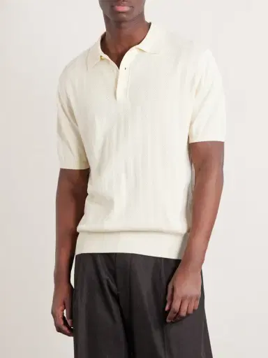 Hartford Pointelle-Knit Cotton Polo Shirt - Men | Thumbnail 3 Hartford Pointelle-Knit Cotton Polo Shirt - Men | Thumbnail 3