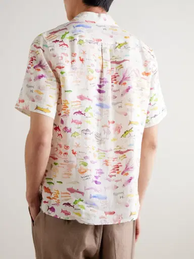 Vilebrequin Fabrice Hybert Charli Printed Linen Shirt - Men | Thumbnail 3 Vilebrequin Fabrice Hybert Charli Printed Linen Shirt - Men | Thumbnail 3
