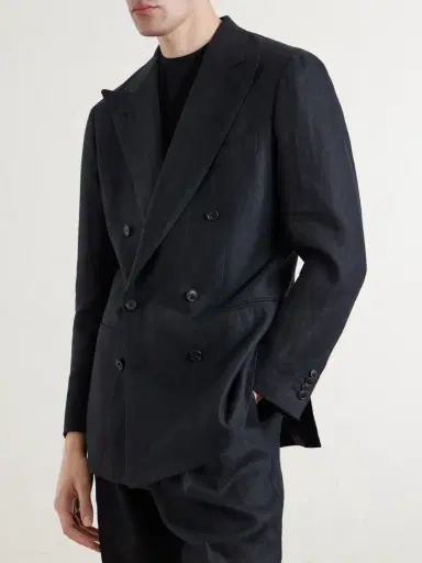 Saman Amel Linen Double-Breasted Suit Jacket - Men | Thumbnail 3 Saman Amel Linen Double-Breasted Suit Jacket - Men | Thumbnail 3