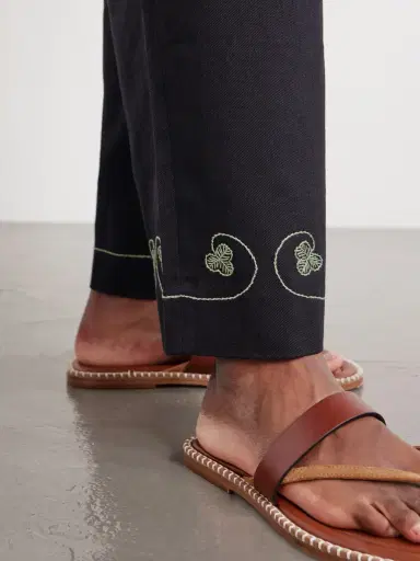BODE Lucky Draw Straight-Leg Pleated Embroidered Cotton-Twill Trousers - Men | Thumbnail 6 BODE Lucky Draw Straight-Leg Pleated Embroidered Cotton-Twill Trousers - Men | Thumbnail 6