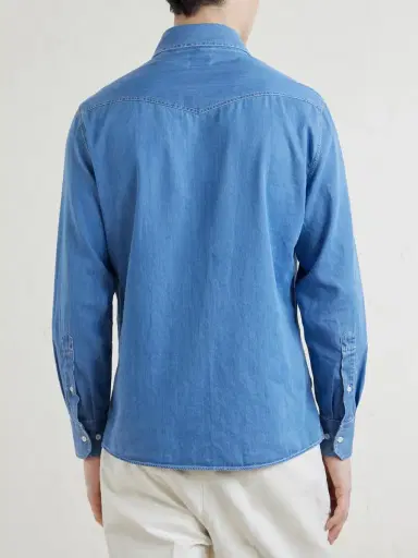 Brunello Cucinelli Denim Shirt - Men | Thumbnail 4 Brunello Cucinelli Denim Shirt - Men | Thumbnail 4