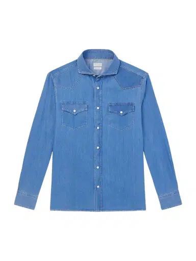 Brunello Cucinelli Denim Shirt - Men | Thumbnail 1 Brunello Cucinelli Denim Shirt - Men | Thumbnail 1
