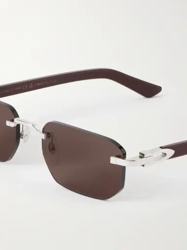 Cartier Eyewear Signature C Square-Frame Silver-Tone and Acetate Sunglasses - Men | Thumbnail 3 Cartier Eyewear Signature C Square-Frame Silver-Tone and Acetate Sunglasses - Men | Thumbnail 3