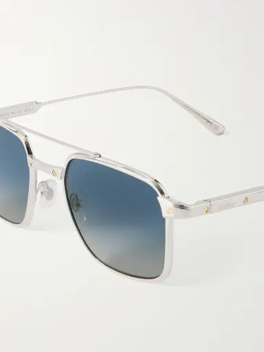Cartier Eyewear Santos de Cartier Aviator-Style Silver-Tone Sunglasses - Men | Thumbnail 3 Cartier Eyewear Santos de Cartier Aviator-Style Silver-Tone Sunglasses - Men | Thumbnail 3