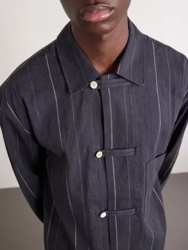 A Kind Of Guise Matara Cropped Pinstriped Cotton and Linen-Blend Overshirt - Men | Thumbnail 5 A Kind Of Guise Matara Cropped Pinstriped Cotton and Linen-Blend Overshirt - Men | Thumbnail 5