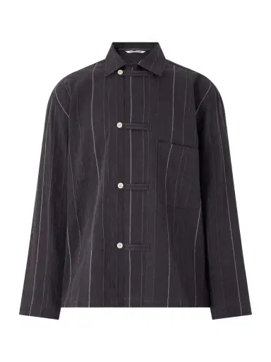 A Kind Of Guise Matara Cropped Pinstriped Cotton and Linen-Blend Overshirt - Men | Thumbnail 1 A Kind Of Guise Matara Cropped Pinstriped Cotton and Linen-Blend Overshirt - Men | Thumbnail 1