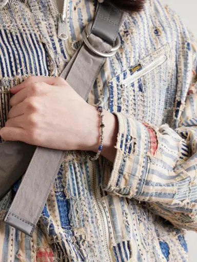 Peyote Bird Cendre Sterling Silver Multi-Stone Beaded Bracelet - Men | Thumbnail 2 Peyote Bird Cendre Sterling Silver Multi-Stone Beaded Bracelet - Men | Thumbnail 2