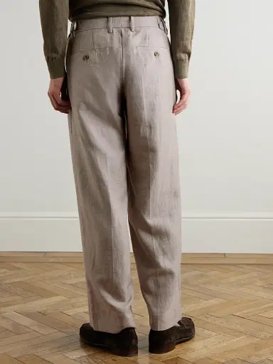 NN07 Kay 10027 Straight-Leg Pleated Linen and Wool-Blend Suit Trousers - Men | Thumbnail 4 NN07 Kay 10027 Straight-Leg Pleated Linen and Wool-Blend Suit Trousers - Men | Thumbnail 4