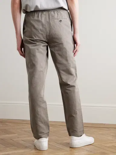MR P. Straight-Leg Cotton and Linen-Blend Twill Drawstring Trousers - Men | Thumbnail 4 MR P. Straight-Leg Cotton and Linen-Blend Twill Drawstring Trousers - Men | Thumbnail 4