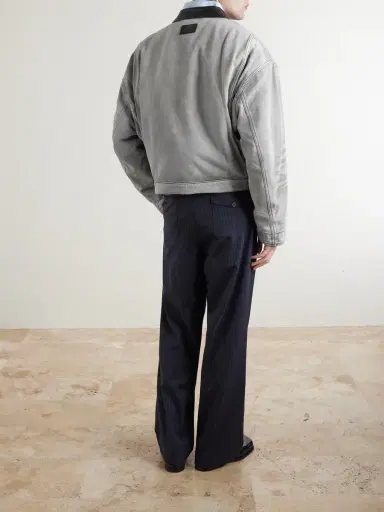 Acne Studios Cotton Leather-Trimmed Jacket - Men | Thumbnail 4 Acne Studios Cotton Leather-Trimmed Jacket - Men | Thumbnail 4