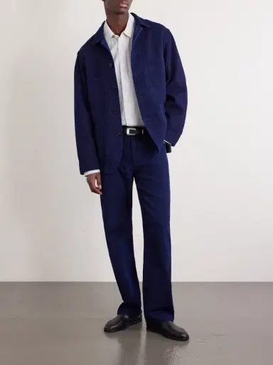 Blue Blue Japan Logo-Appliquéd Sashiko Cotton-Piqué Jacket - Men | Thumbnail 2 Blue Blue Japan Logo-Appliquéd Sashiko Cotton-Piqué Jacket - Men | Thumbnail 2