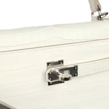 HERMÈS Hermes Kelly Retourne 25 Creme Chantilly Matte Crocodile Palladium Hardware | Thumbnail 7 HERMÈS Hermes Kelly Retourne 25 Creme Chantilly Matte Crocodile Palladium Hardware | Thumbnail 7