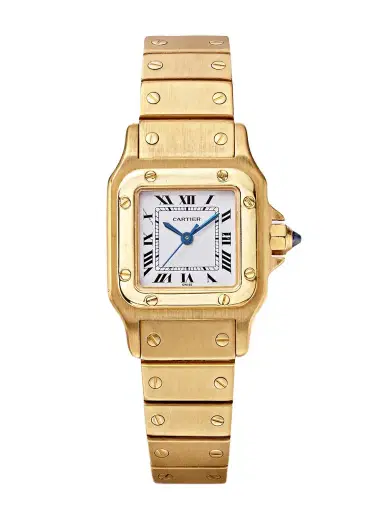 Stephanie Windsor + Cartier Vintage 1987 Santos De Cartier Galbee Medium 18-karat Gold Watch, Ref. 1569 | Thumbnail 1 Stephanie Windsor + Cartier Vintage 1987 Santos De Cartier Galbee Medium 18-karat Gold Watch, Ref. 1569 | Thumbnail 1