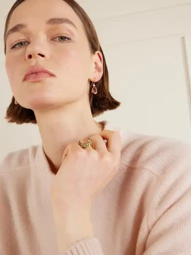 Ileana Makri 14-karat Gold, Morganite And Diamond Earrings | Thumbnail 2 Ileana Makri 14-karat Gold, Morganite And Diamond Earrings | Thumbnail 2