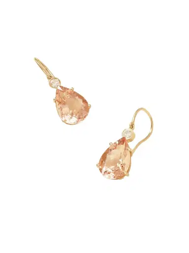 Ileana Makri 14-karat Gold, Morganite And Diamond Earrings | Thumbnail 1 Ileana Makri 14-karat Gold, Morganite And Diamond Earrings | Thumbnail 1
