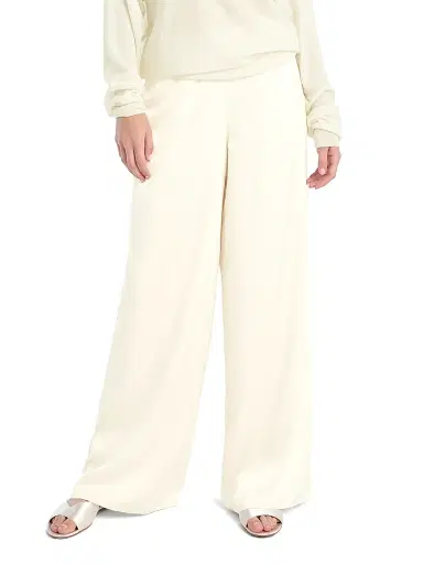 Favorite Daughter Women's The Everything Satin Elasticized Wide-Leg Pants - Ivory - Size XL | Thumbnail 2 Favorite Daughter Women's The Everything Satin Elasticized Wide-Leg Pants - Ivory - Size XL | Thumbnail 2