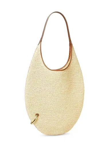 Tory Burch Women's Pierced Raffia Shoulder Bag - Natural | Thumbnail 3 Tory Burch Women's Pierced Raffia Shoulder Bag - Natural | Thumbnail 3
