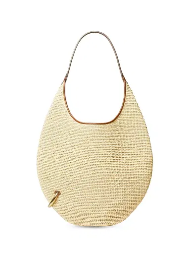 Tory Burch Women's Pierced Raffia Shoulder Bag - Natural | Thumbnail 1 Tory Burch Women's Pierced Raffia Shoulder Bag - Natural | Thumbnail 1