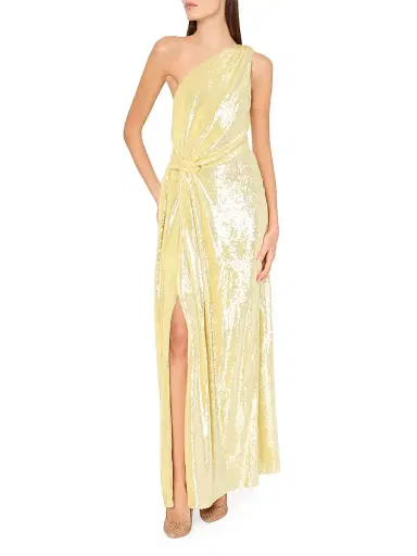 Milly Women's Porsha Sequined One-Shoulder Gown - Yellow | Thumbnail 3 Milly Women's Porsha Sequined One-Shoulder Gown - Yellow | Thumbnail 3