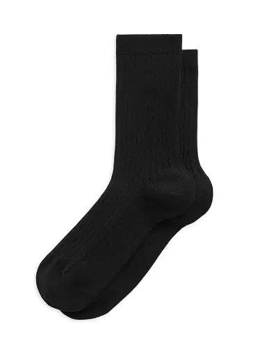 Toteme Women's 2-Pack Rib-Knit Socks - Black | Thumbnail 1 Toteme Women's 2-Pack Rib-Knit Socks - Black | Thumbnail 1