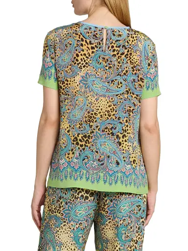 Etro Women's Leopard Paisley T-Shirt - Printed Brown Base | Thumbnail 5 Etro Women's Leopard Paisley T-Shirt - Printed Brown Base | Thumbnail 5
