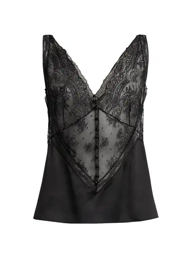 Dolce & Gabbana Women's Lace V-Neck Tank - Nero | Thumbnail 1 Dolce & Gabbana Women's Lace V-Neck Tank - Nero | Thumbnail 1