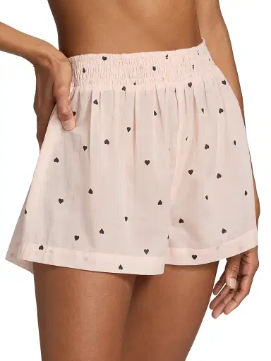 Papinelle Women's Hearts Gathered Cotton Short Pajamas | Thumbnail 4 Papinelle Women's Hearts Gathered Cotton Short Pajamas | Thumbnail 4