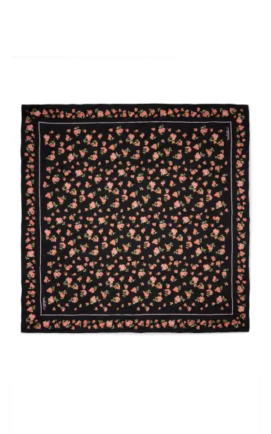 Valentino Garavani Floral-Print Silk Scarf | Thumbnail 4 Valentino Garavani Floral-Print Silk Scarf | Thumbnail 4