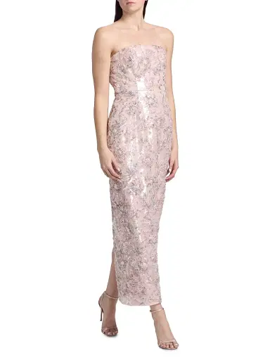 Milly Women's Jasmine Sequined Strapless Gown - Blush | Thumbnail 3 Milly Women's Jasmine Sequined Strapless Gown - Blush | Thumbnail 3