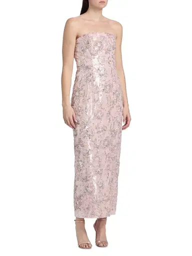 Milly Women's Jasmine Sequined Strapless Gown - Blush | Thumbnail 4 Milly Women's Jasmine Sequined Strapless Gown - Blush | Thumbnail 4