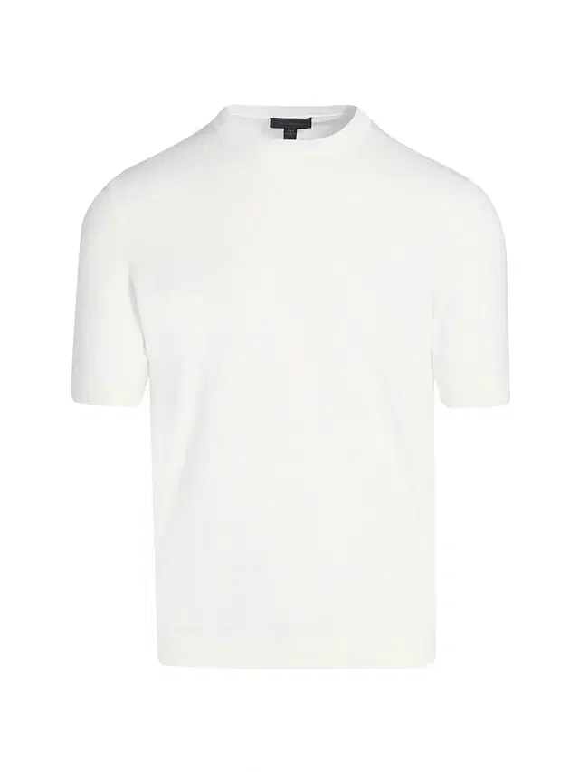 Men's Garment-Dyed Crewneck Short-Sleeve Sweater - White Men's Garment-Dyed Crewneck Short-Sleeve Sweater - White