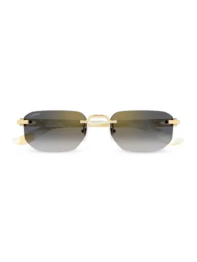 Cartier Men's C Decor Rimless Sunglasses - White Gold Clear | Thumbnail 2 Cartier Men's C Decor Rimless Sunglasses - White Gold Clear | Thumbnail 2