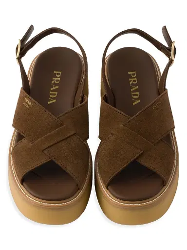 Prada Women's Suede Sandals - Brown | Thumbnail 2 Prada Women's Suede Sandals - Brown | Thumbnail 2